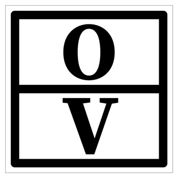 Знак отходов 5 класса опасности, V (светоотражающая пленка ламинированная, 300х300 мм)